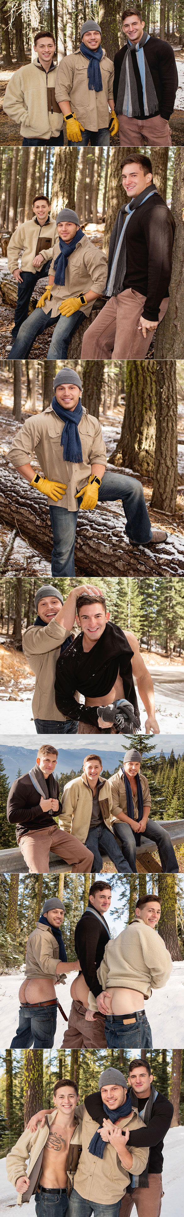 Sean Cody: Brodie, Joey and Lane's hot bareback threeway in “Winter Getaway: Day 2”