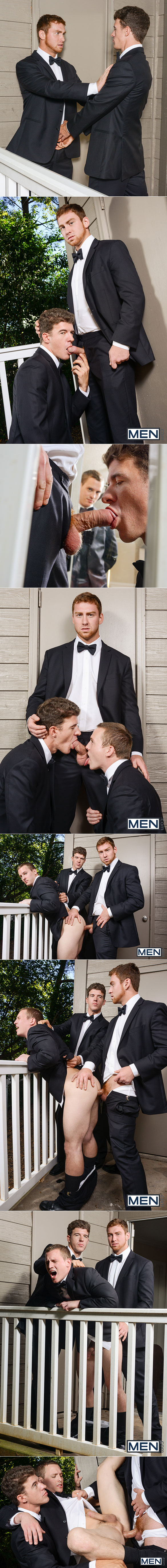Men.com: Connor Maguire and JJ Knight fuck Tommy Regan in "The Groomsmen, Part 2"