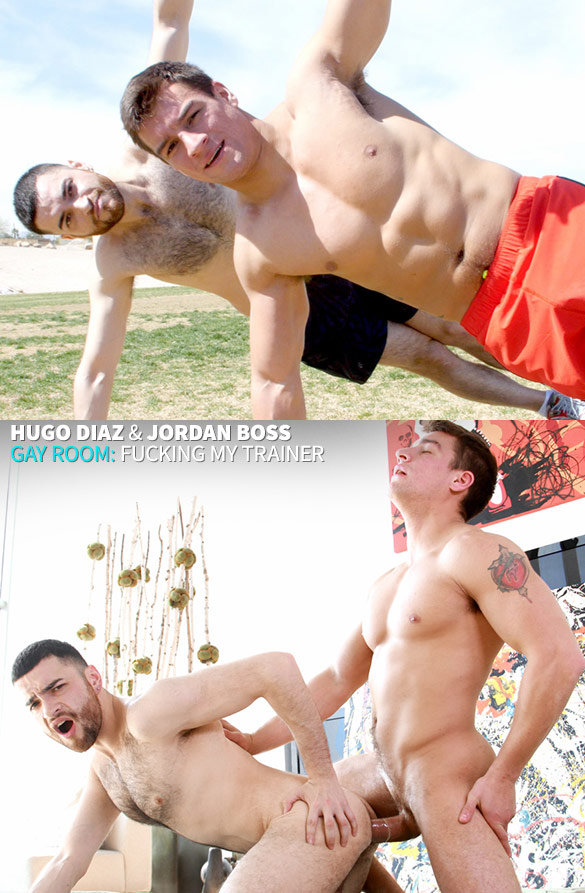 GayRoom: Jordan Boss bangs Hugo Diaz in "Fucking My Trainer"