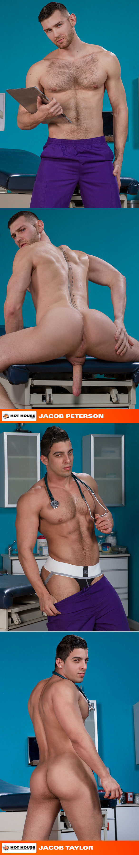HotHouse: Jacob Peterson gets fucked by muscle stud Jacob Taylor in "Doc's Orders"