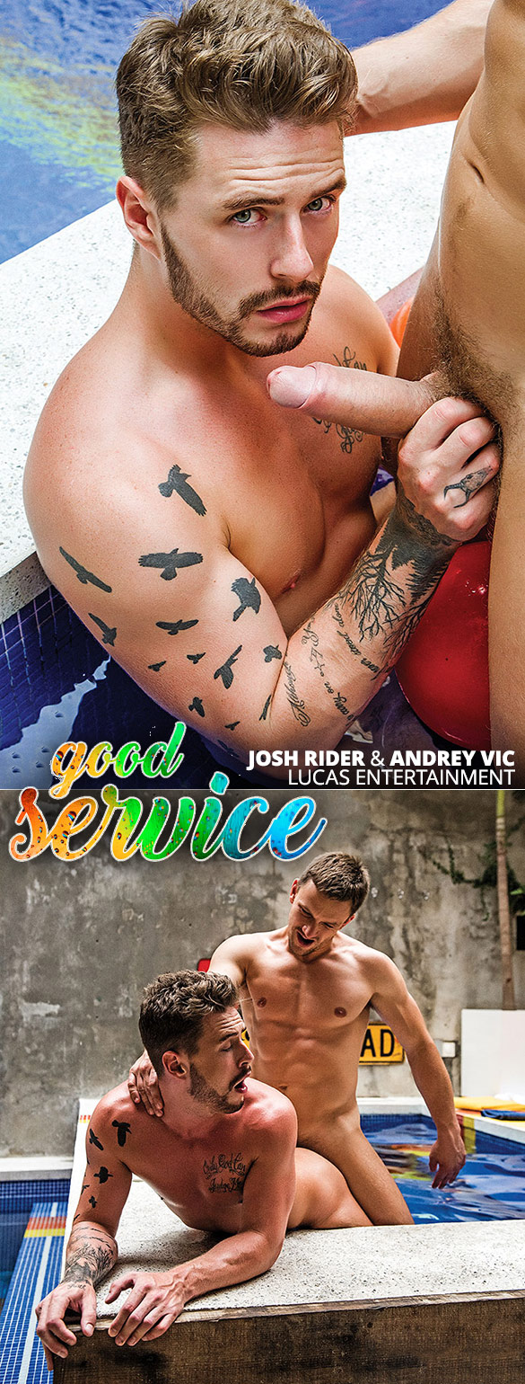 Lucas Entertainment: Andrey Vic fucks Josh Rider’s ass raw in "Good Service"