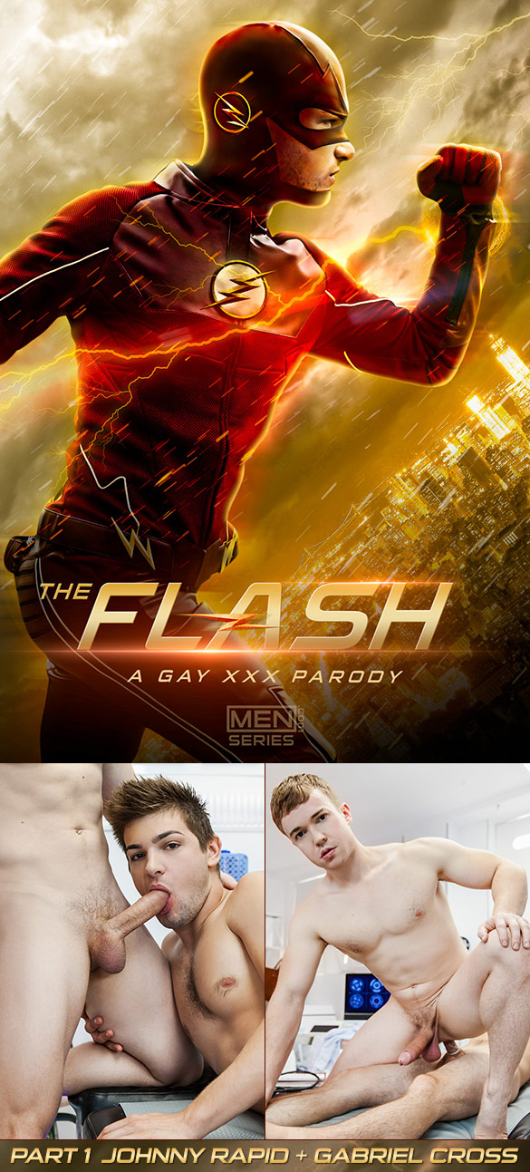Men.com: Johnny Rapid fucks Gabriel Cross in "The Flash - A Gay XXX Parody, Part 1"