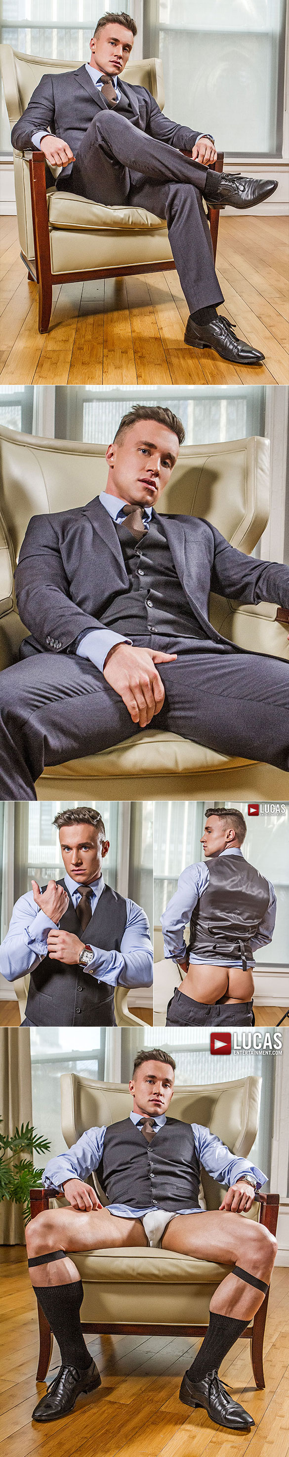 Lucas Entertainment: Alexander Volkov gets fucked raw by Sean Xavier and his 10-inch cock in "Gentlemen 17: Oral Office"