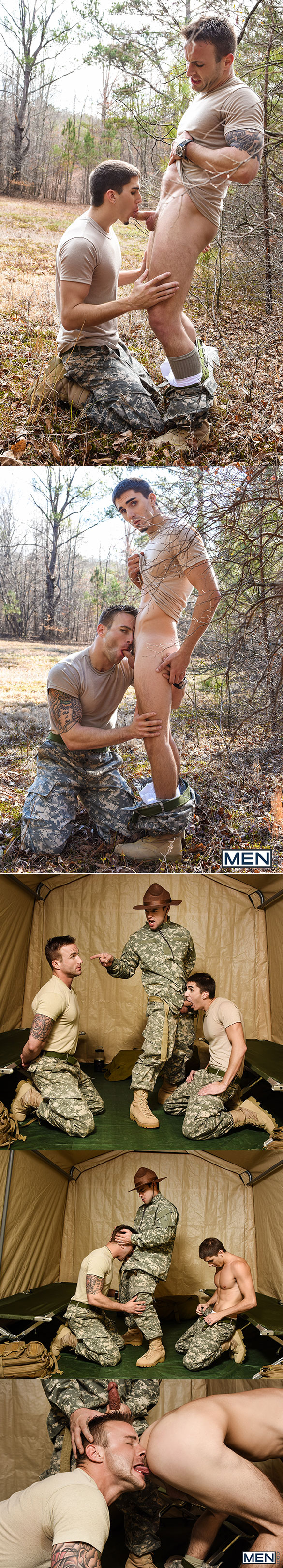 Men.com: Aspen tops Damien Kyle and Tanner Tatum in "Drill the Sergeant"