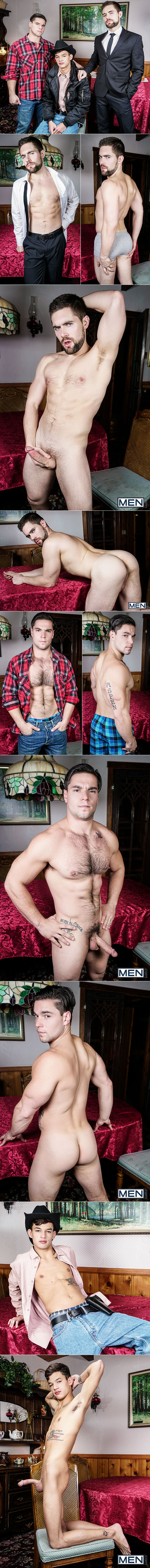 Men.com: Griffin Barrows, Xander Brave and Aspen's threeway in "Twink Peaks, Part 3"