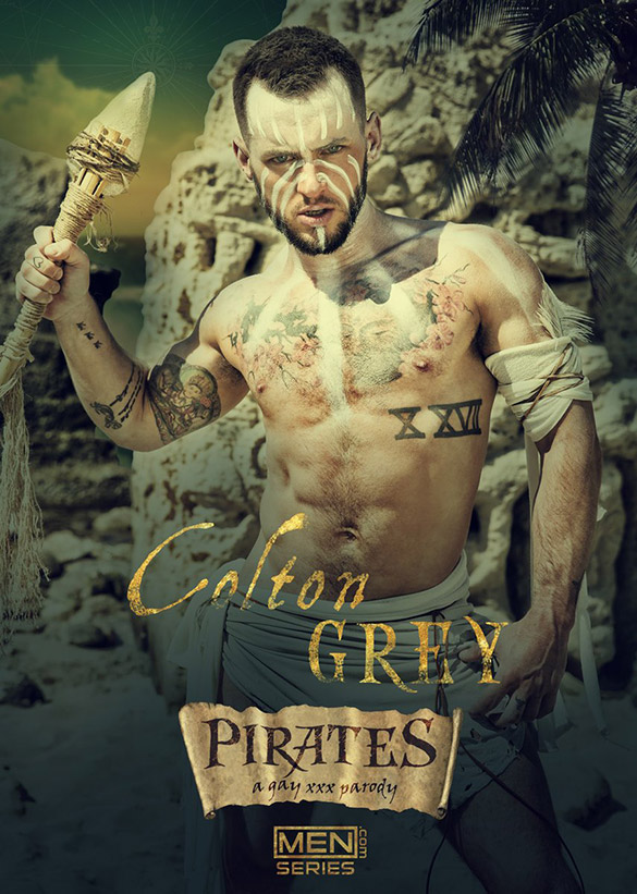 Men.com: Colton Grey rides Paddy O'Brian's thick cock in "Pirates: A Gay XXX Parody, Part 2"