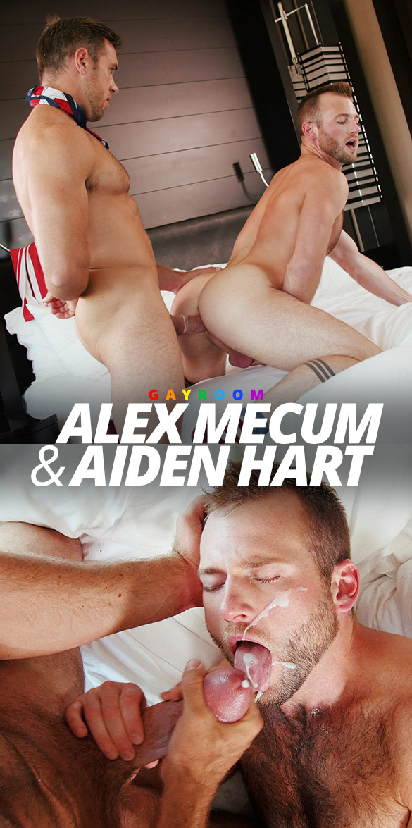 GayRoom: Aiden Hart takes Alex Mecum's big cock in "Freedom Fuckers"
