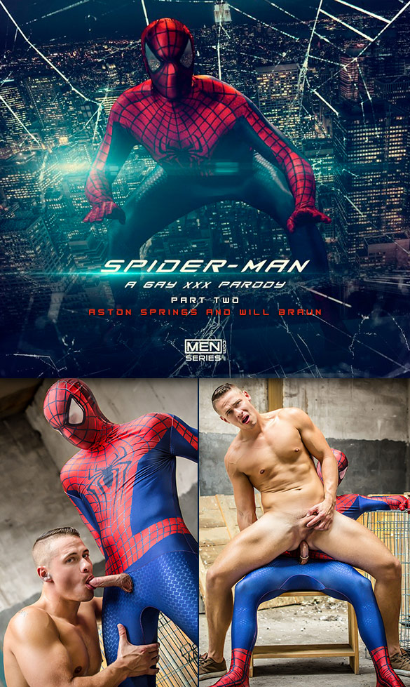 Men.com: Will Braun fucks Aston Springs in "Spiderman: A Gay XXX Parody, Part 2"