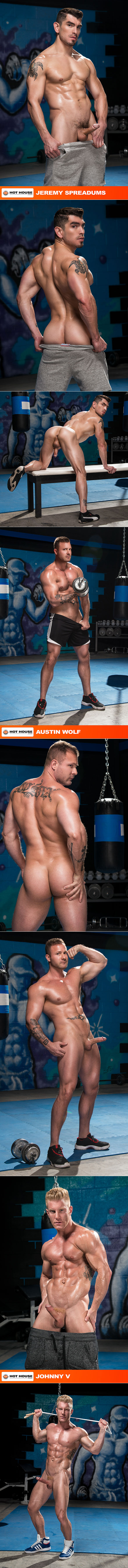 HotHouse: Austin Wolf, Johnny V and Jeremy Spreadums' threeway in "The Trainer: No Excuses"