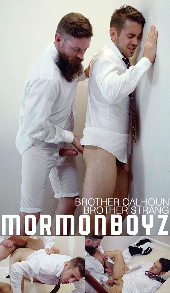 MormonBoyz: Brother Strang barebacks Brother Calhoun in "Temple Violation"