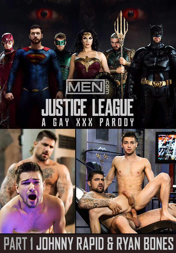 Men.com: Ryan Bones fucks Johnny Rapid in "Justice League: A Gay XXX Parody, Part 1"