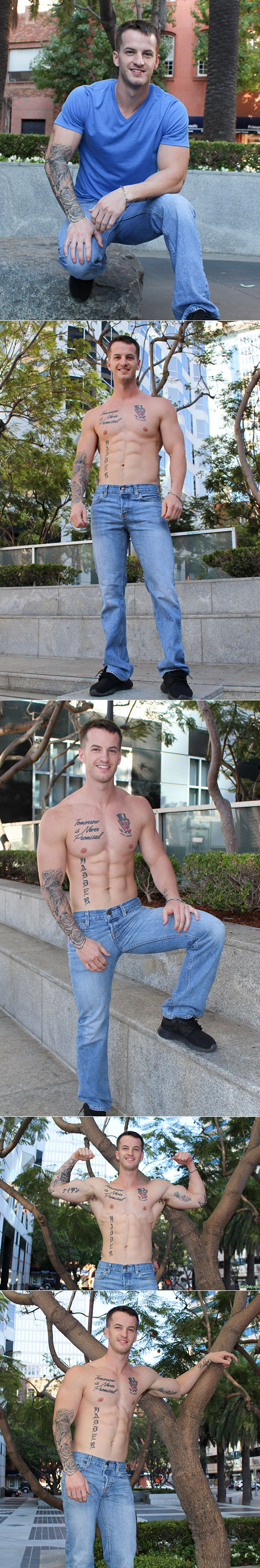 ActiveDuty: Quentin Gainz shows off his hot body and rides a giant dildo