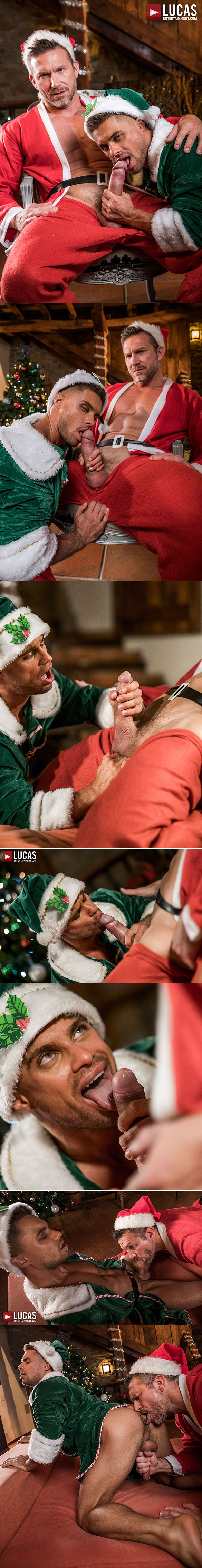 Lucas Entertainment: Klim Gromov takes Tomas Brand's daddy dick raw in "Bareback Christmas"