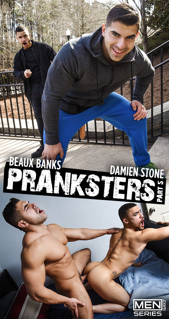 Men.com: Damien Stone pounds Beaux Banks in "Pranksters, Part 5"