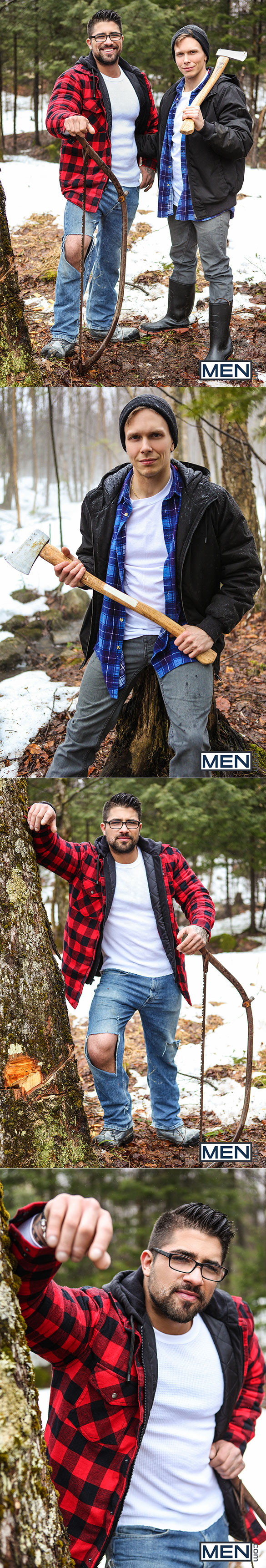 Men.com: Ethan Chase rides Ryan Bones' thick cock in "Lumbersexuals, Part 3"