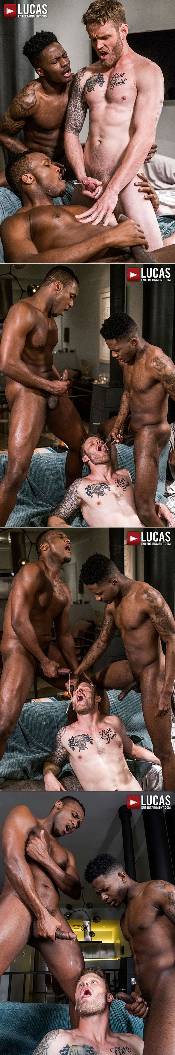 Lucas Entertainment: Shawn Reeve takes Andre Donovan and Bama Romello's big dicks raw