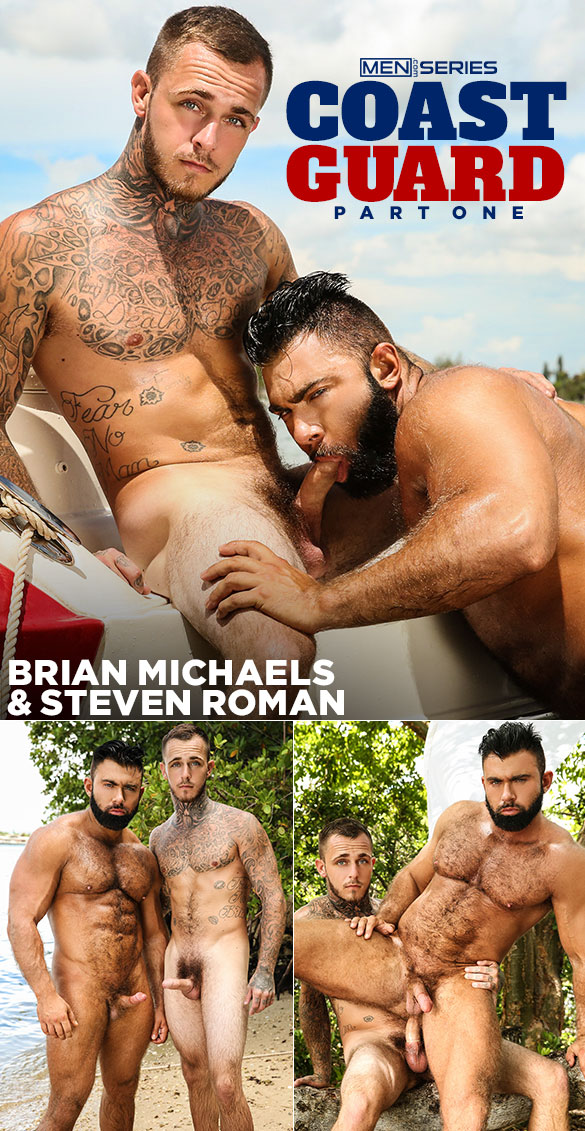 Men.com: Brian Michaels fucks Steven Roman in "Coast Guard, Part 1"