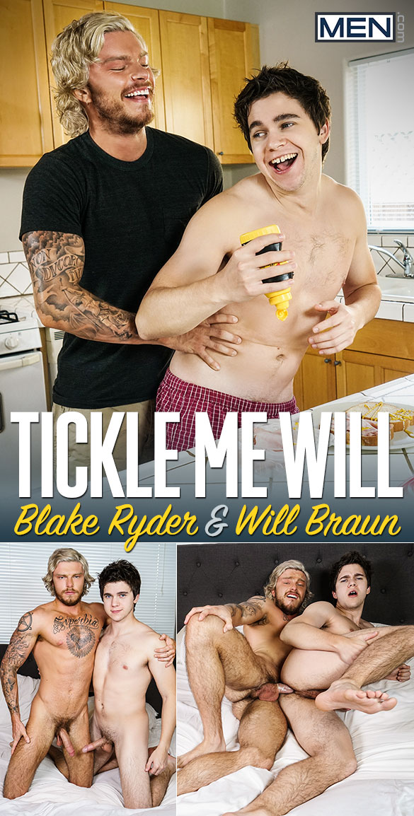 Men.com: Blake Ryder fucks Will Braun in "Tickle Me Will"