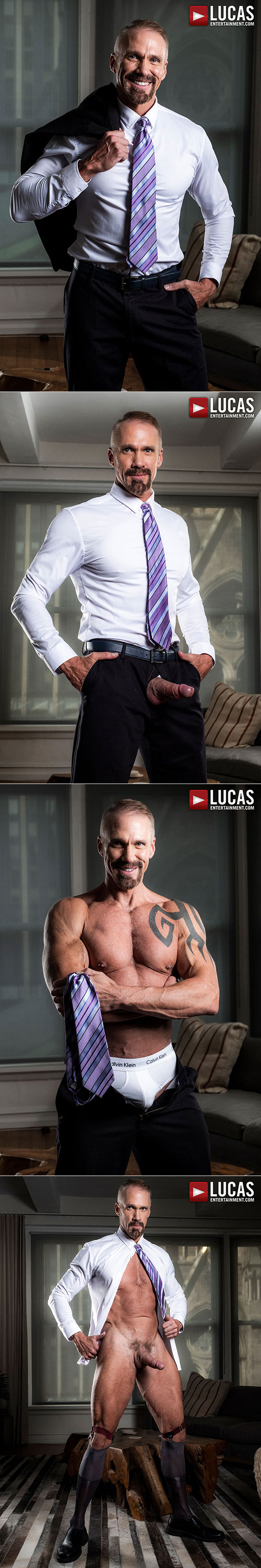 Lucas Entertainment: Mike Maverick rides Dallas Steele's bare boss cock in "Gentlemen 24: Man-On-Man Merger"