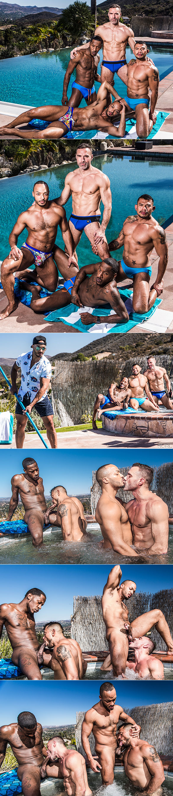 Noir Male: Deep Dicc and Manuel Skye fuck Dillon Diaz and Nico Santino in "Hot Tub Fourgy"