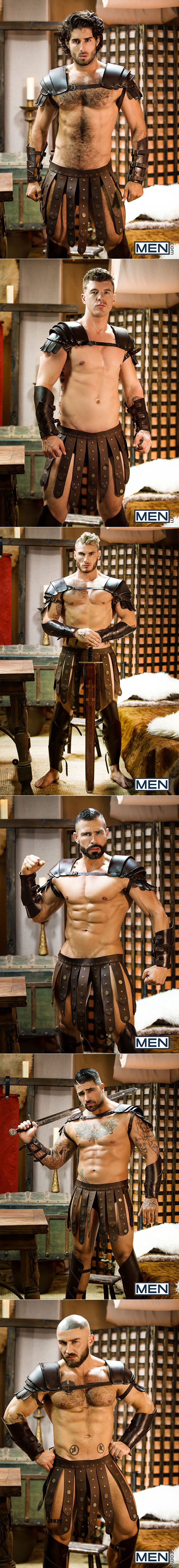Men.com: William Seed, Diego Sans, François Sagat, JJ Knight, D.O. and Ryan Bones' six-man orgy in "Sacred Band Of Thebes, Part 4"