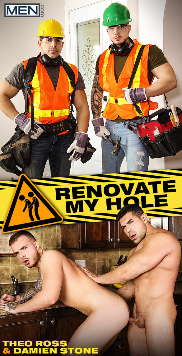 Men.com: Damien Stone fucks Theo Ross in "Renovate My Hole"