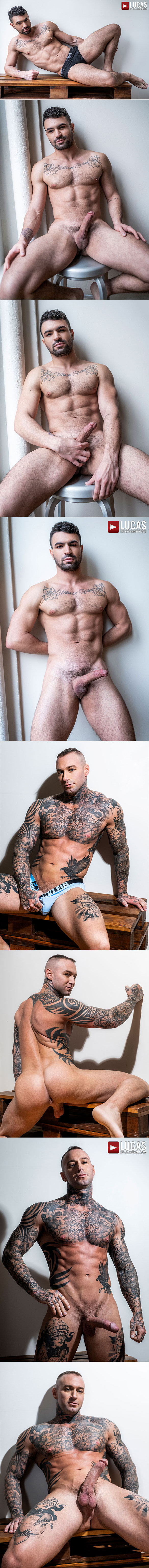 Lucas Entertainment: Dylan James pounds Ian Greene bareback in "Bred from Behind"