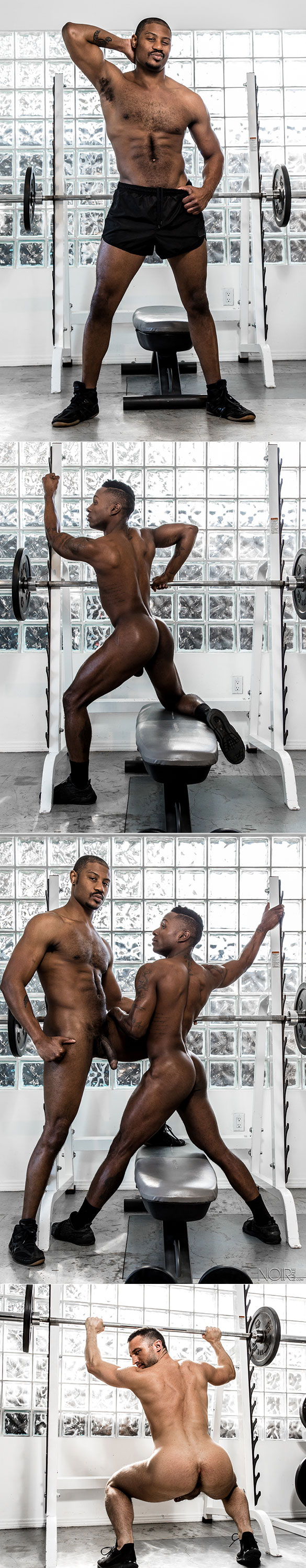 Noir Male: Adonis Couverture and Miller Axton fuck Colby Tucker in "Working out a Deal"