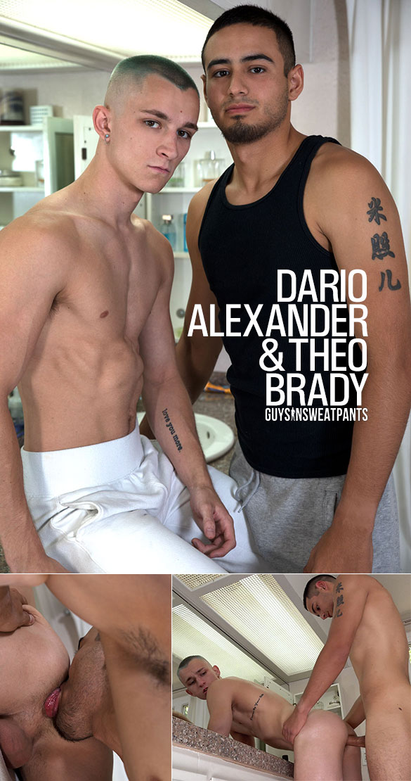 Guys In Sweatpants: Dario Alexander barebacks Theo Brady