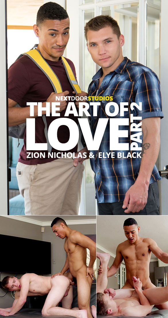 Next Door Studios: Zion Nicholas fucks Elye Black bareback in "The Art of Love, Part 2"