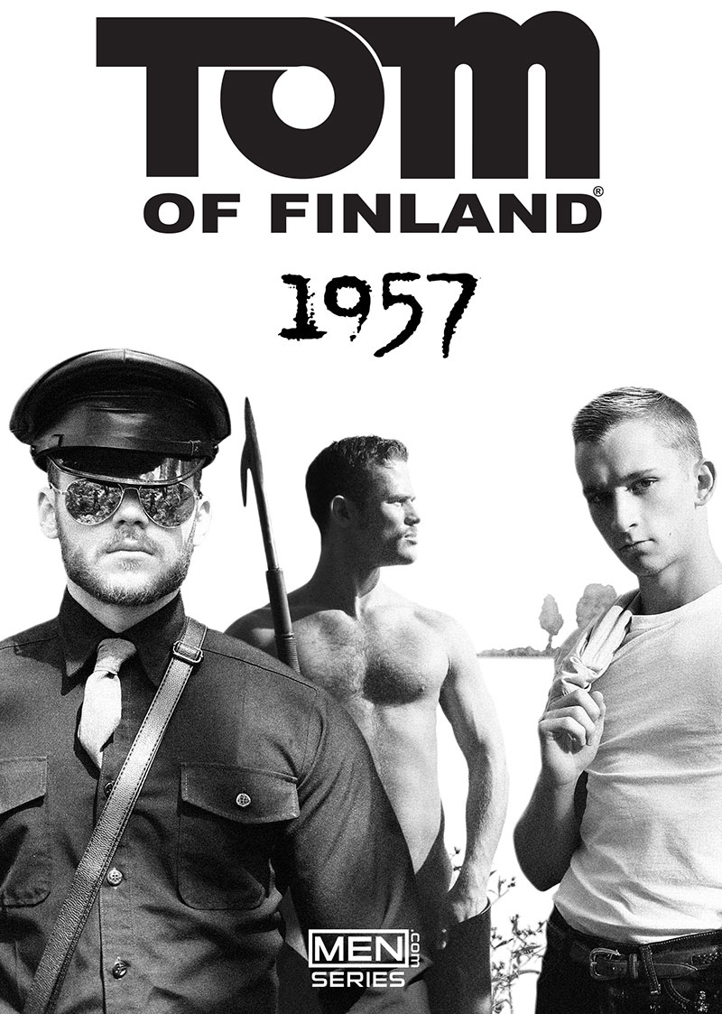 Men.com: Matthew Camp, Kurtis Wolfe and Theo Brady fuck bareback in "Tom of Finland - 1957"