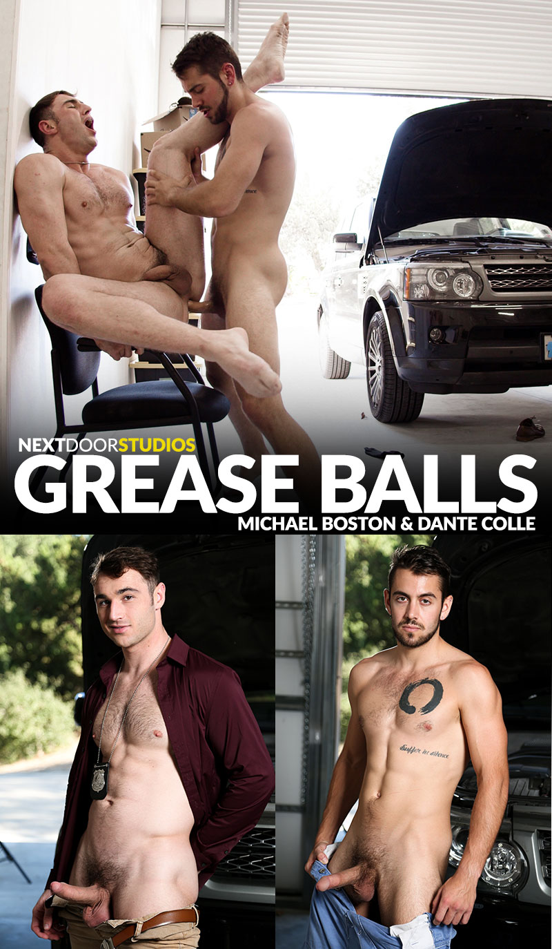 Next Door Studios: Dante Colle barebacks Michael Boston in "Grease Balls"