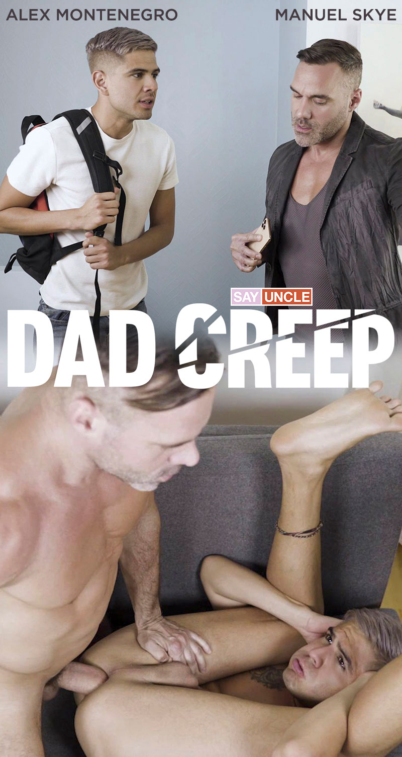 DadCreep: Alex Montenegro takes a cum facial and creampie from Manuel Skye in "Stepdaddy's Lesson"