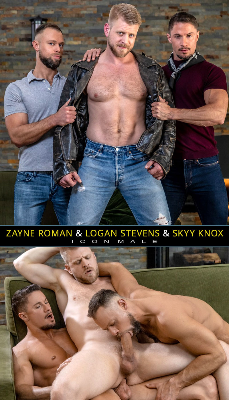 IconMale: Skyy Knox, Zayne Roman, Logan Stevens' raw threeway in "Uncle Randy"