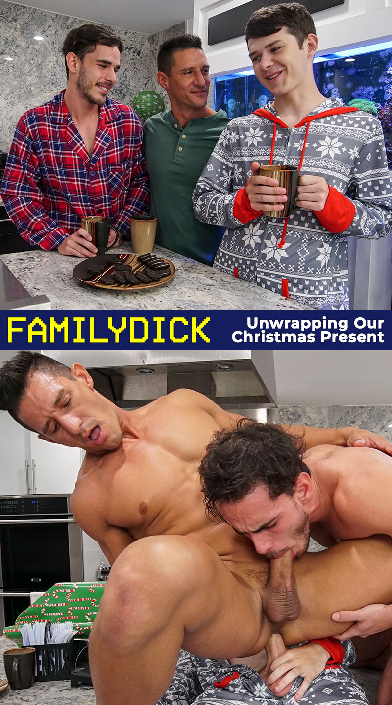 FamilyDick: Dakota Lovell and Gabriel tag team Jax Thirio bareback in "Unwrapping Our Christmas Present"