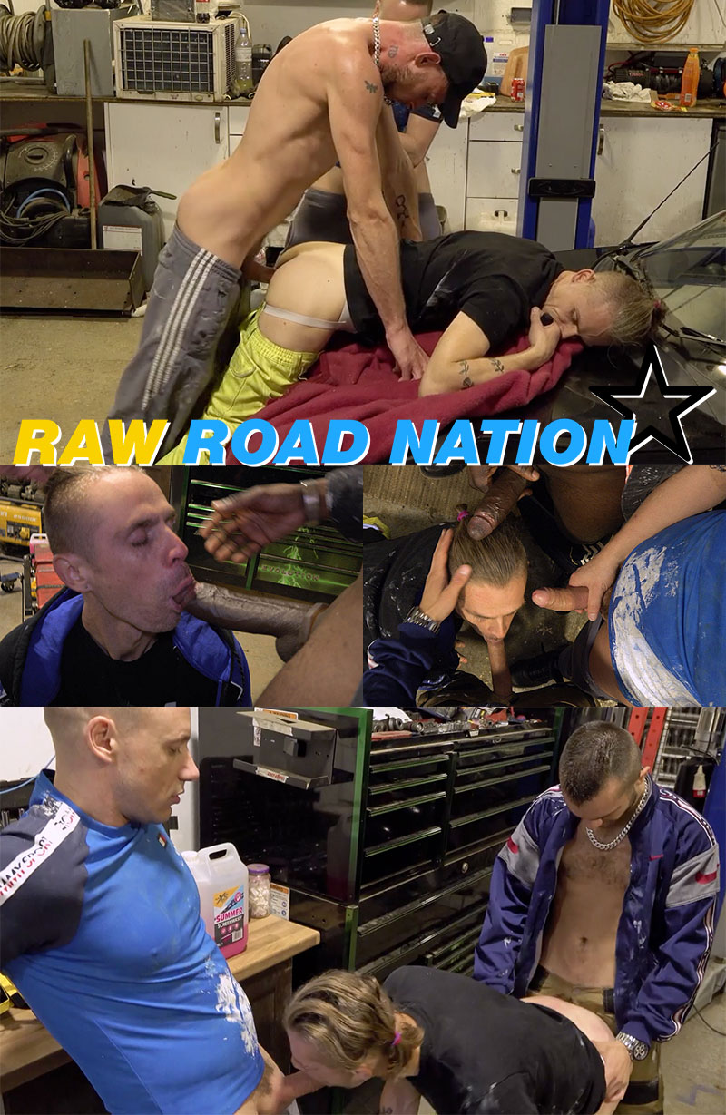 Raw Road Nation: "4 Greasy Monkeys Use Slut’s Hole and Leave Him Dripping"