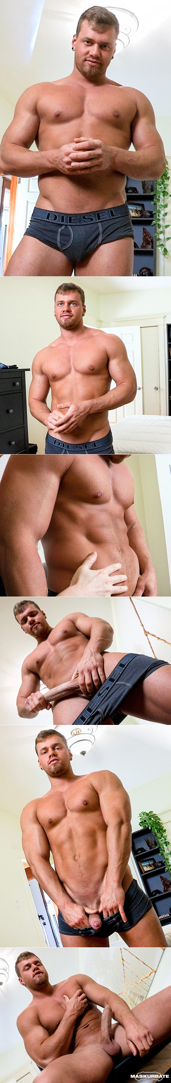 Maskurbate: Muscle stud Brad rubs one out