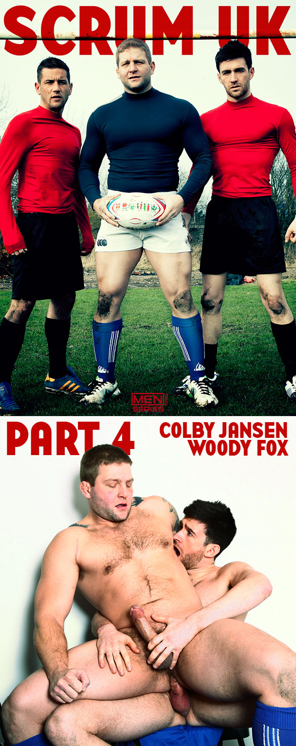 Men.com: Colby Jansen bottoms for Woody Fox in "Scrum, Part 4"