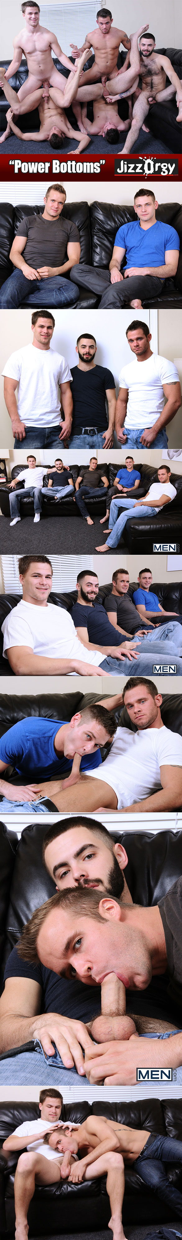Men.com: Duncan Black and Connor Patricks get fucked by Jimmy Johnson, Josh Long and Cooper Reed in "Power Bottoms"