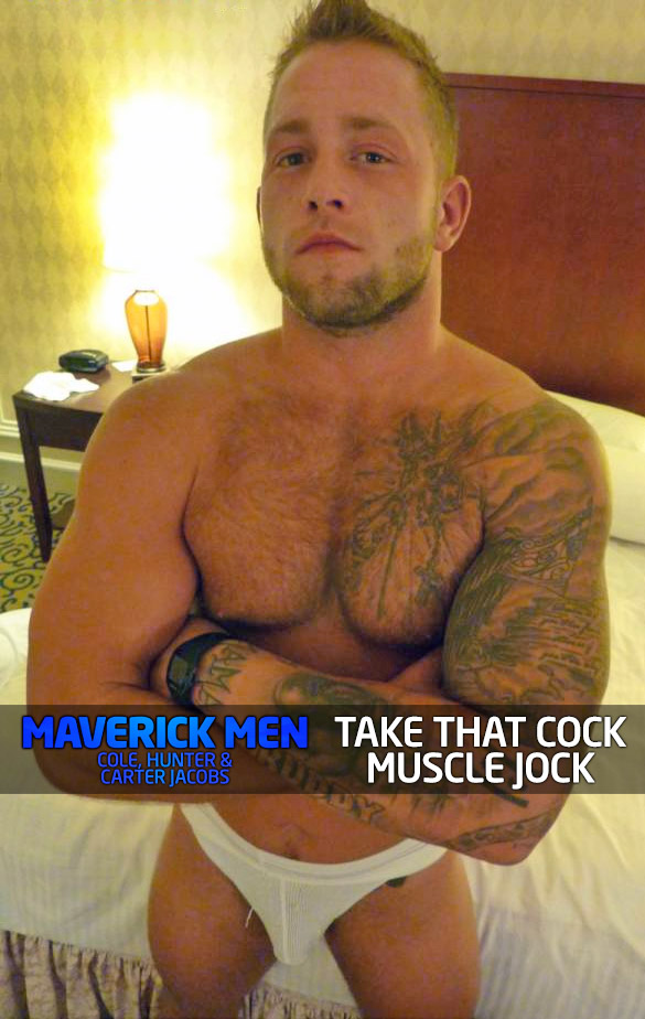 Maverick Men: Cole and Hunter pound Carter Jacobs raw in "Take That Cock Muscle Jock"